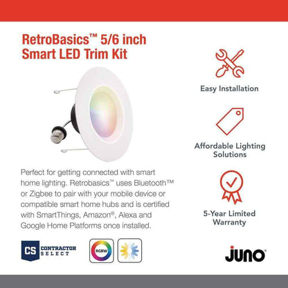 Select RB 6 in. Smart Tunable CCT Color Changing Recessed Light Trim 4-Pack