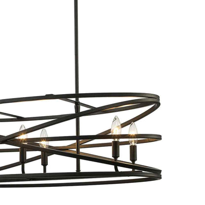 Home Decorators Collection Sarolta Sands 6-Light Black Island Hanging Light