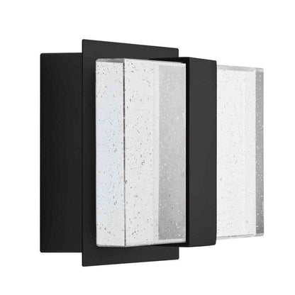 Home Decorators Alberson 2-Light Matte Black LED Indoor Wall Sconce Bubble Glass