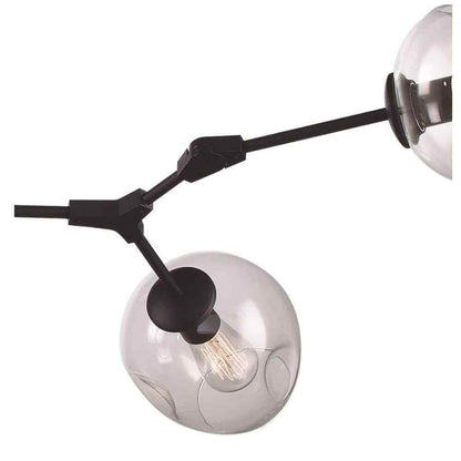 Bel Air Lighting 8-Light Black Kitchen Pendant Light with Clear Glass Shades