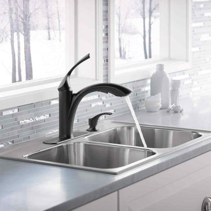 KOHLER Mistos Single-Handle Pull-Out Sprayer Kitchen Faucet in Matte Black