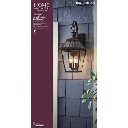 Home Decorators Glenneyre 2-Light Espresso Bronze Hardwired Outdoor Wall Sconce