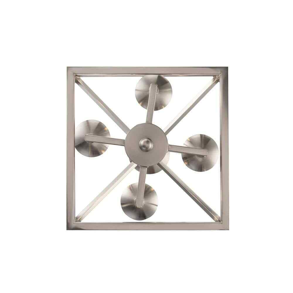 Home Decorators Weyburn 4-Light Brushed Nickel Caged Farmhouse Chandelier