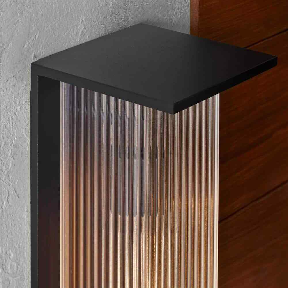 Home Decorators Jardine 20 in. 1-Light Black Modern Outdoor Wall Light Fixture