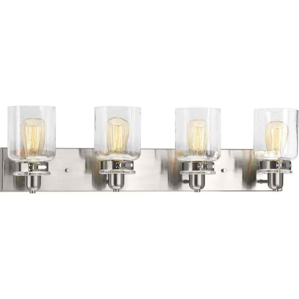 Progress Lighting Calhoun 4-Light Brushed Nickel Clear Glass Vanity Light