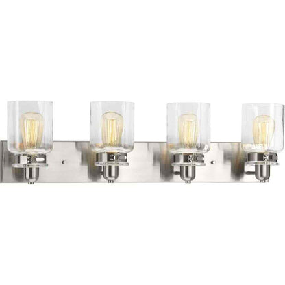 Progress Lighting Calhoun 4-Light Brushed Nickel Clear Glass Vanity Light