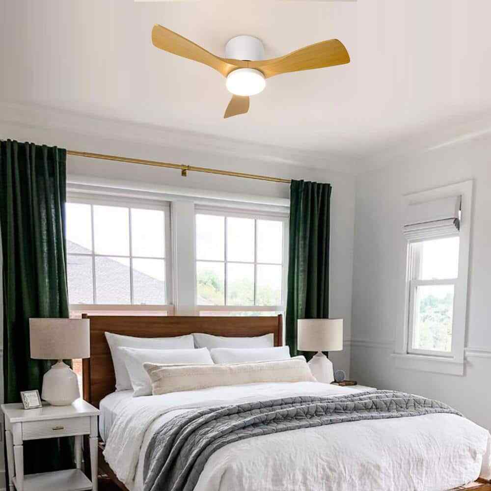 TOZING 36 in. LED Indoor Smart Dimmable Flush Ceiling Fan w/ Light and Remote