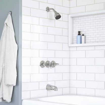 Glacier Bay Aragon Triple Handle 1-Spray Tub and Shower Faucet 1.8 GPM in Chrome