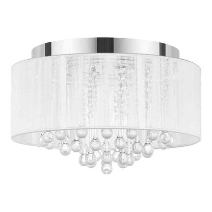 Home Decorators Flenniken 15 in. Integrated LED Chrome and Crystal Ceiling Light