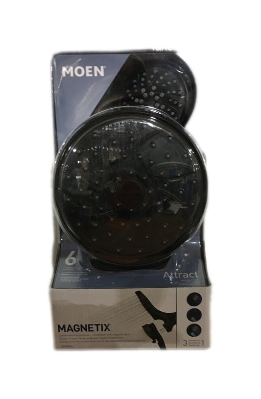 MOEN Magnetix 6-Spray Patterns. Wall Mount Dual Shower Head Handheld Matte Black