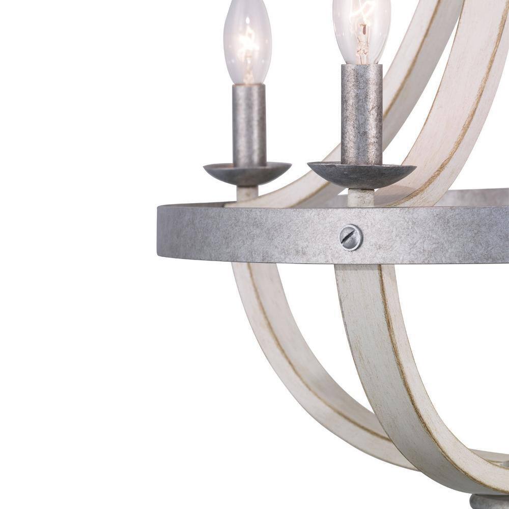 Home Decorators Keowee 21 in. 4-Light Silver Coastal Farmhouse Cage Chandelier