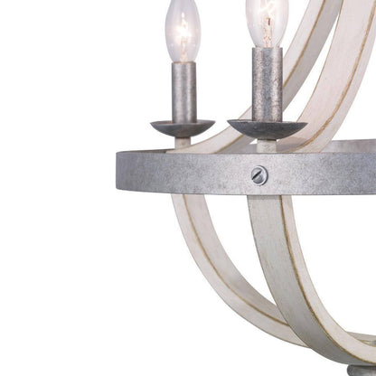 Home Decorators Keowee 21 in. 4-Light Silver Coastal Farmhouse Cage Chandelier