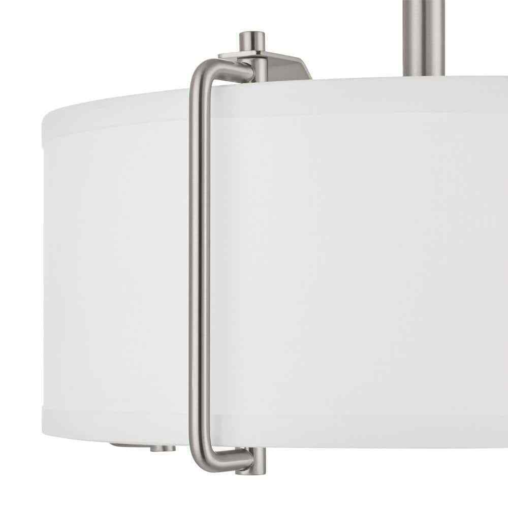 Home Decorators Brookley 14 in. 2-Light Brushed Nickel Semi-Flush Mount