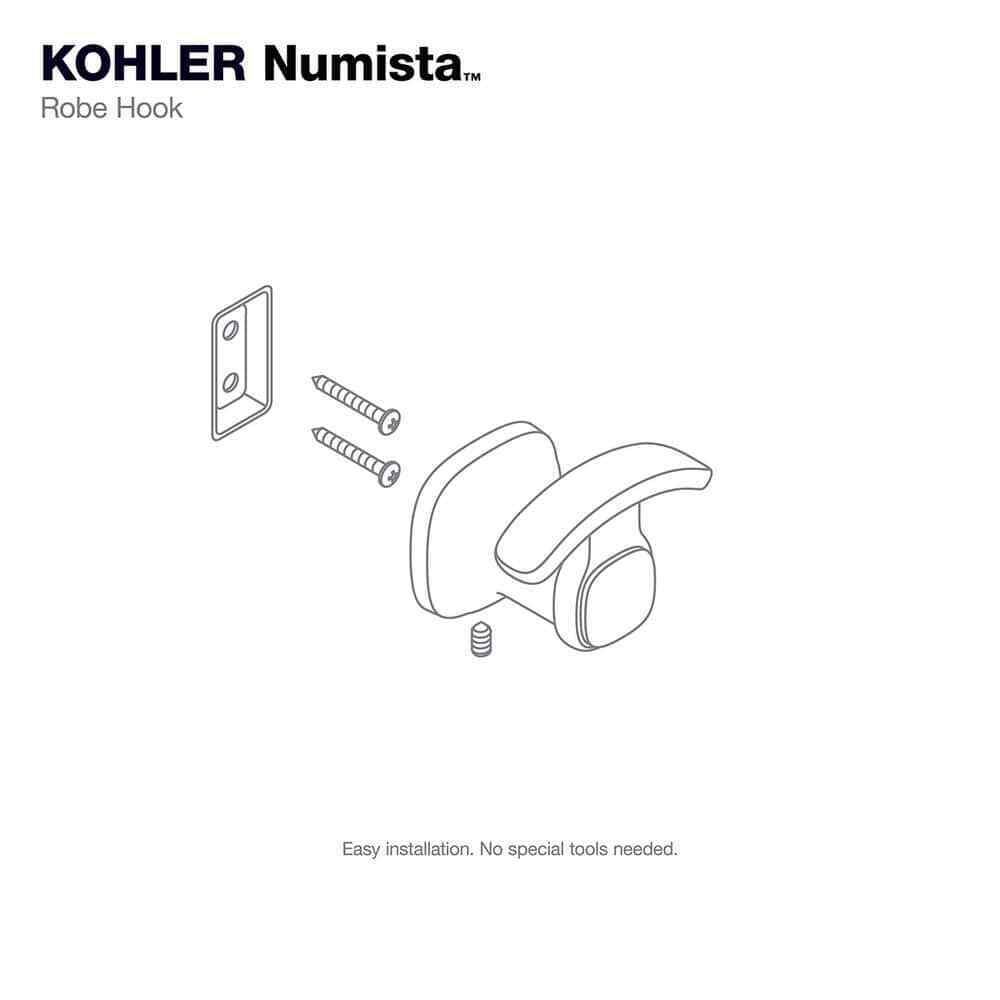 KOHLER Numista Bathroom Wall Mount Robe Hook in Matte Black R30664-BL