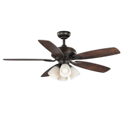 Hampton Bay Hollis 52 in. Indoor LED Bronze Ceiling Fan w/ Light Kit and Remote