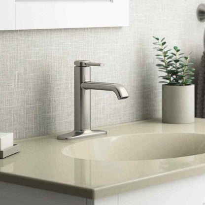 KOHLER Ashan Single Hole Single-Handle Bathroom Faucet in Vibrant Brushed Nickel
