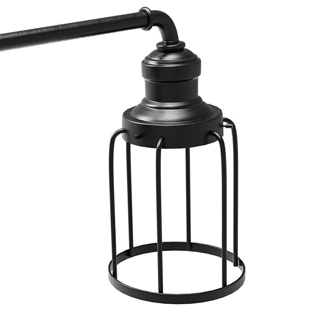 Cedar Hill 24 in. 3-Light Black Industrial Vanity with Metal Cage Wall Sconce
