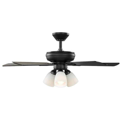 Hampton Bay Riley 44 in. Indoor LED Matte Black Downrod Ceiling Fan