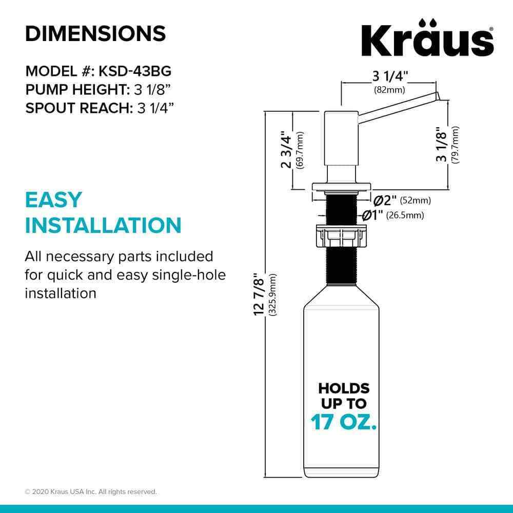 KRAUS Kitchen Soap and Lotion Dispenser in Gold KSD-43BG