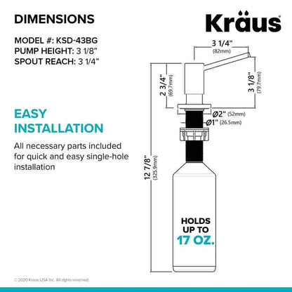 KRAUS Kitchen Soap and Lotion Dispenser in Gold KSD-43BG
