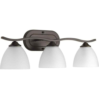 Progress Lighting Laird 3-Light Antique Bronze Etched Glass Vanity Light