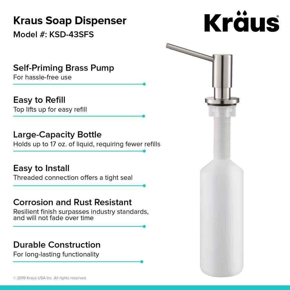 KRAUS Kitchen Soap and Lotion Dispenser in All-Brite Spot Free Stainless Steel