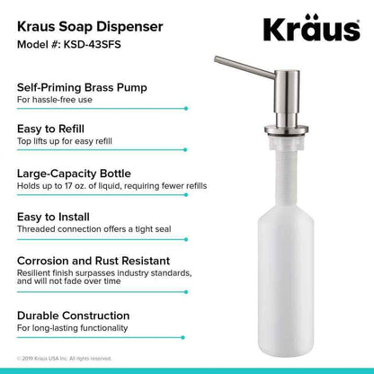KRAUS Kitchen Soap and Lotion Dispenser in All-Brite Spot Free Stainless Steel