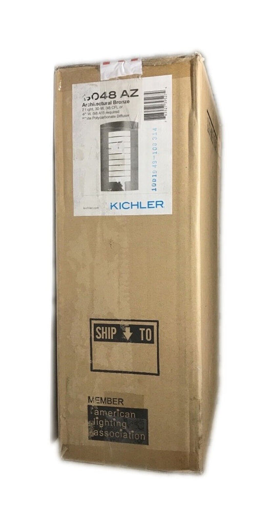 KICHLER Newport 15.25 in. Bronze Outdoor Hardwired Wall Lantern Sconce Light