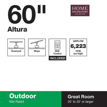 Home Decorators Altura 60 in. Indoor/Outdoor Bronze Ceiling Fan