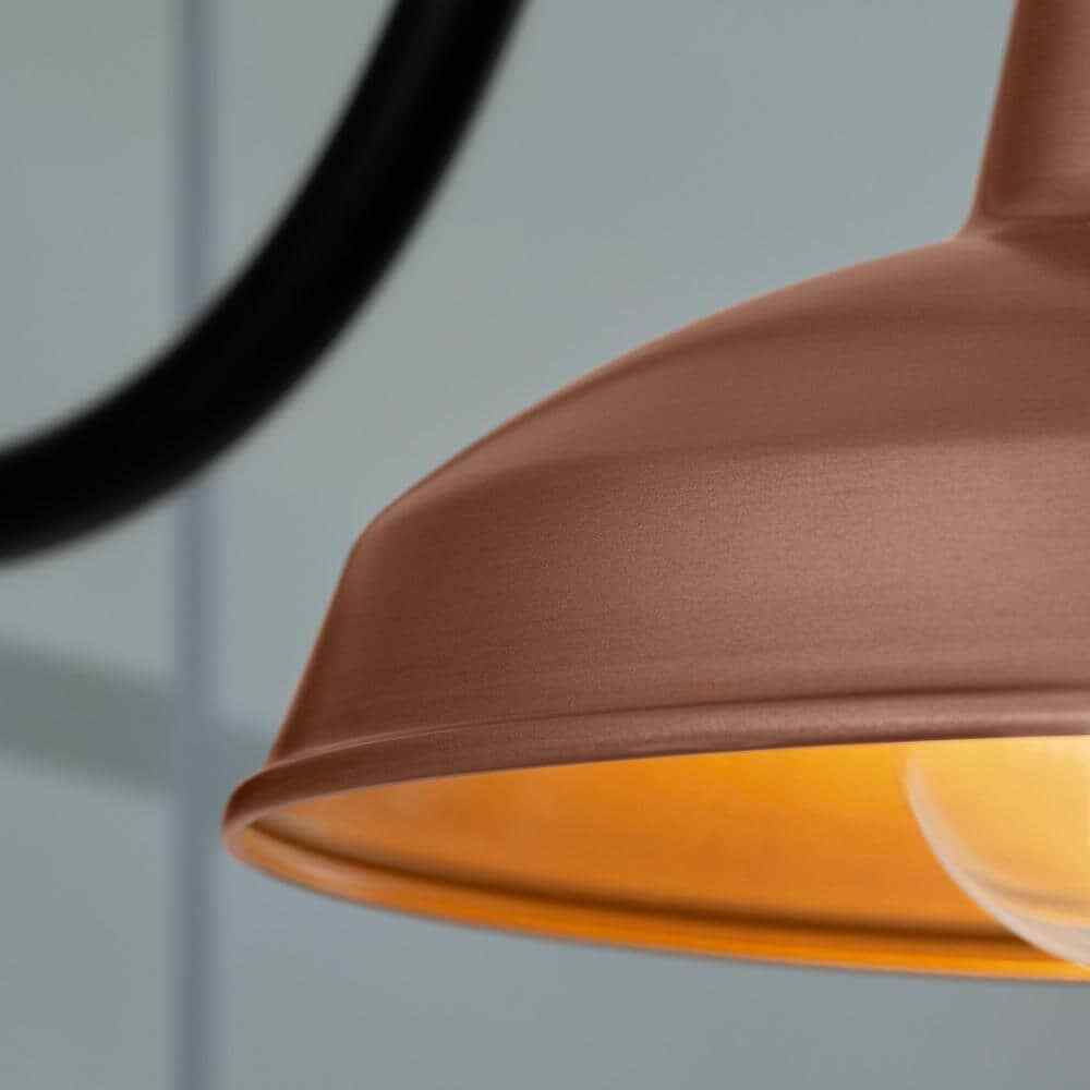 Hampton Bay Easton 11 in. Copper Barn Outdoor Wall Lantern Sconce w/ Steel Shade