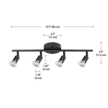 Globe Electric Payton 1.6 ft. 4-Light Matte Black Track Lighting Kit 59354