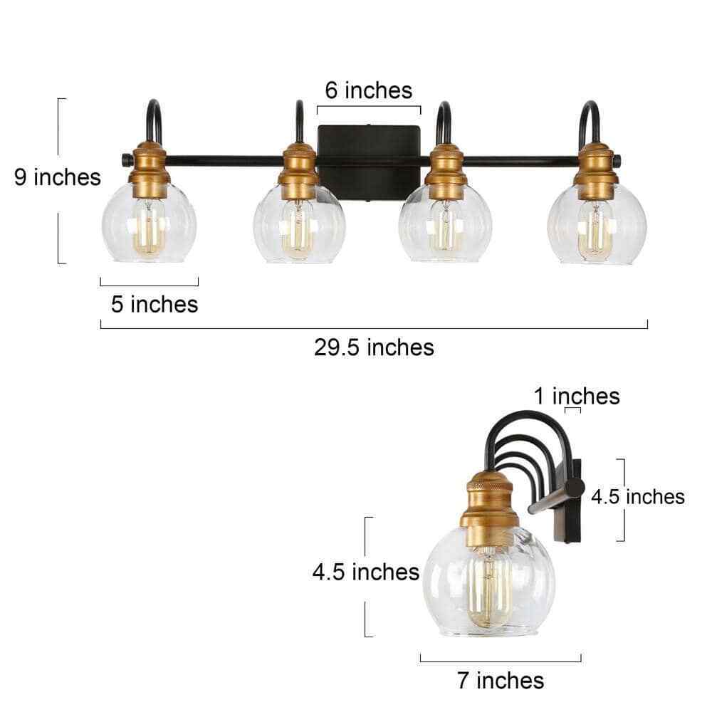 LNC Modern Black Wall Light Bronze and Antique Gold Bathroom Vanity Light