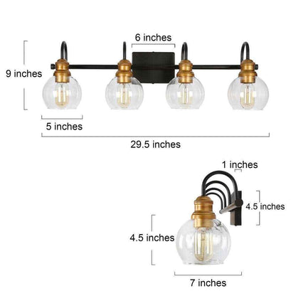 LNC Modern Black Wall Light Bronze and Antique Gold Bathroom Vanity Light