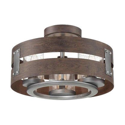 Eurofase 3-Light Expresso Clear Glass Semi-Flush Mount and Pendant 32696-HBUD