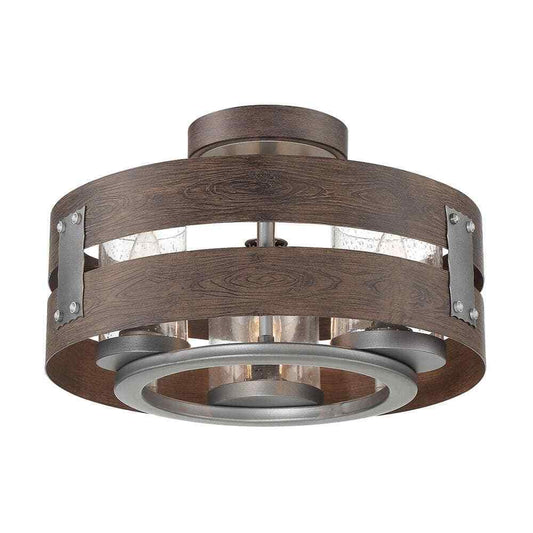 Eurofase 3-Light Expresso Clear Glass Semi-Flush Mount and Pendant 32696-HBUD