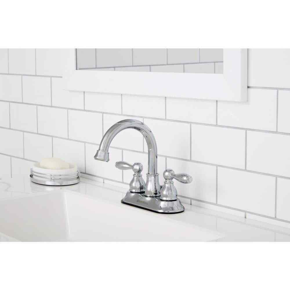 Glacier Bay Mandouri 4 in. Centerset 2-Handle High-Arc Bathroom Faucet in Chrome