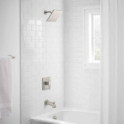 Glacier Bay Modern Tub and Shower Faucet  Brushed Nickel  Valve Included
