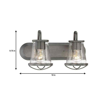 Home Decorators Georgina 18 in. 2-light Weathered Iron Industrial Indoor Vanity
