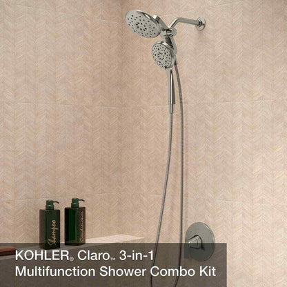 KOHLER Claro 1-Spray Dual Wall Mount Fixed and Handheld Shower Head 1.75 GPM