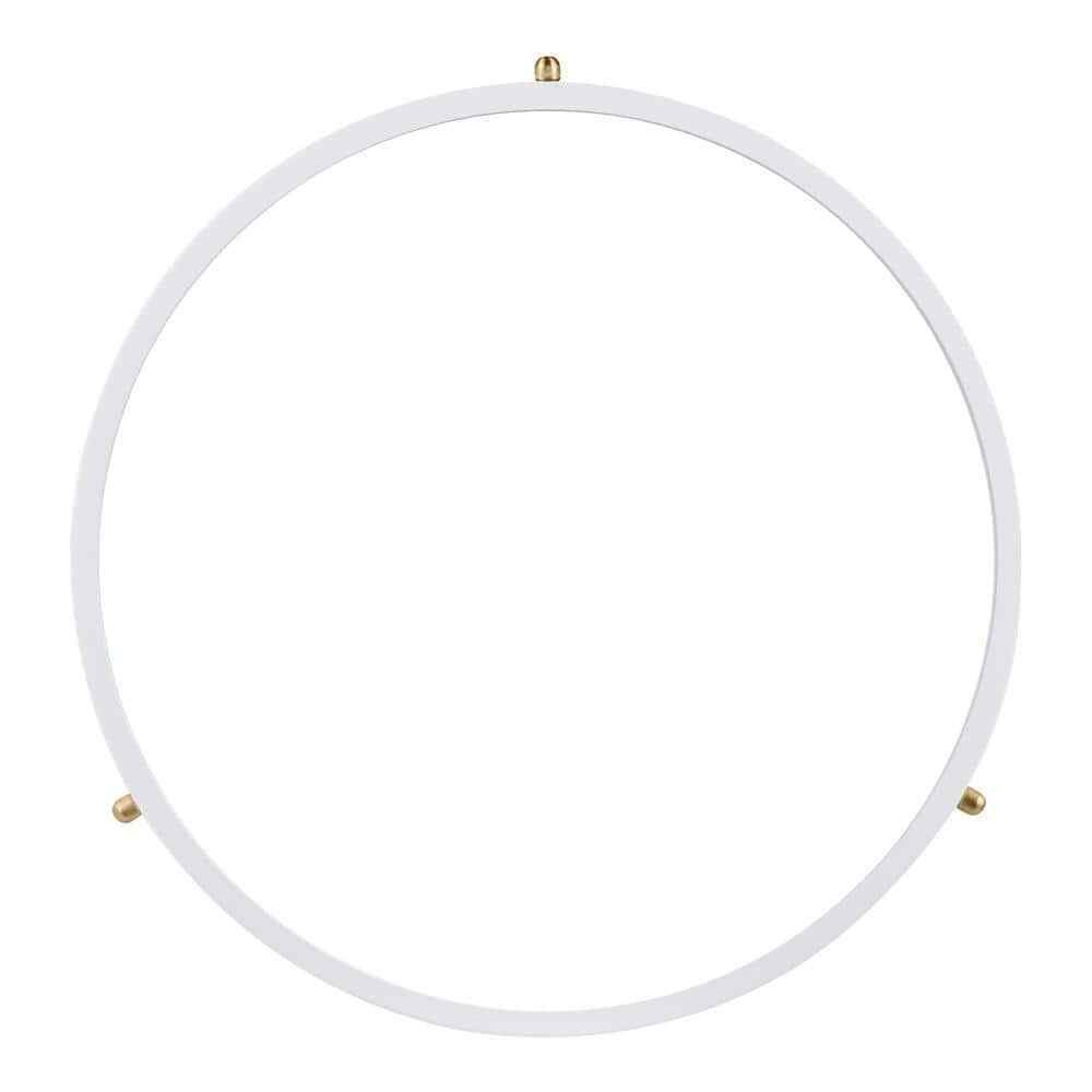 Hampton Bay Taspen 14 in. White/Brass LED Flush Mount Ceiling Light Fixture