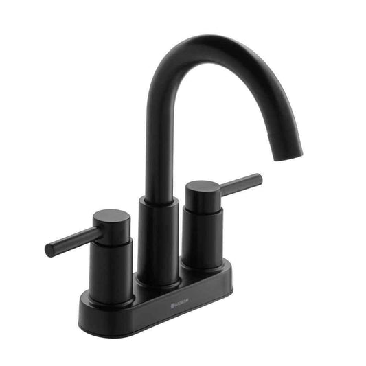 Glacier Bay Dorind 4" Centerset 2-Handle High-Arc Bathroom Faucet in Matte Black