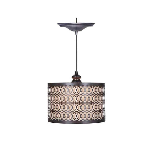 Home Decorators Collection Bella 1-Light Brushed Bronze Pendant with Hardwire