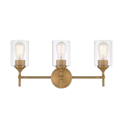Home Decorators Ayelen 3-Light Matte Brass Modern Bathroom Vanity Light
