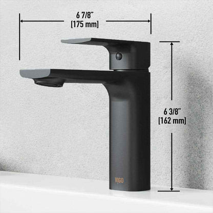 VIGO Davidson Single Handle Single-Hole Bathroom Faucet Sink in Matte Black