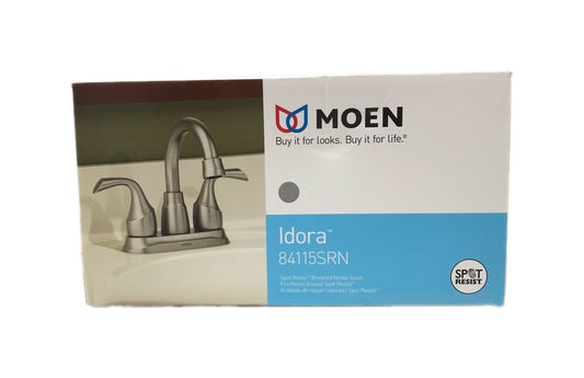 MOEN Idora 4 in. Centerset 2-Handle Bathroom Faucet, Spot Resist Brushed Nickel