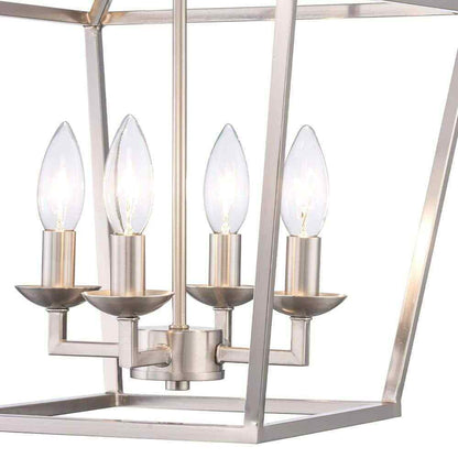 Home Decorators Weyburn 16.5 in. 4-Light Brushed Nickel Semi-Flush Ceiling Light