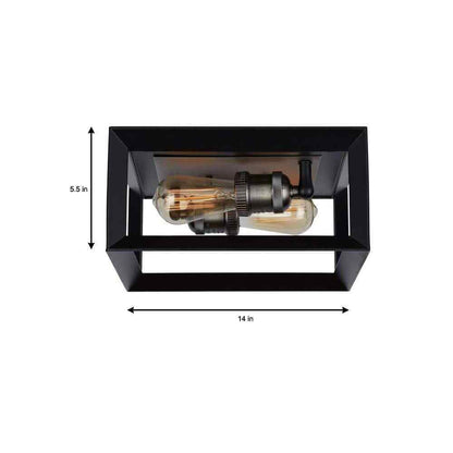 Home Decorators Walden Forge Black Frame Flush Mount Ceiling Light