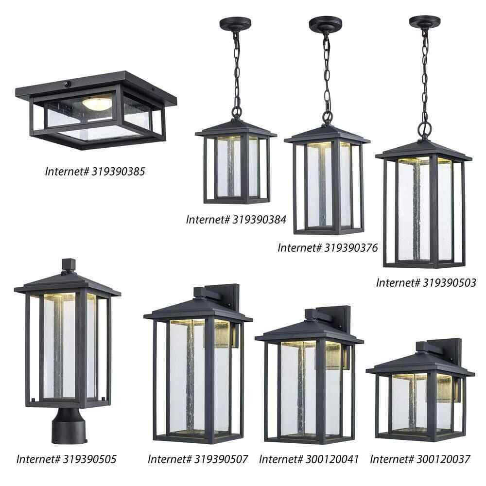 Home Decorators Mauvo Canyon Black Dusk to Dawn LED Outdoor Wall Light