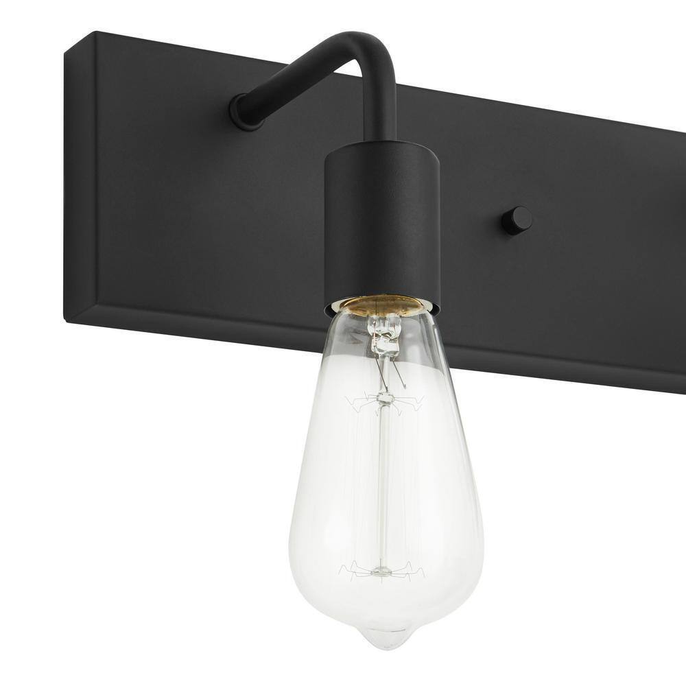 Hampton Bay Northvale 24 in. 3-Light Matte Black and Brass Bathroom Vanity Light