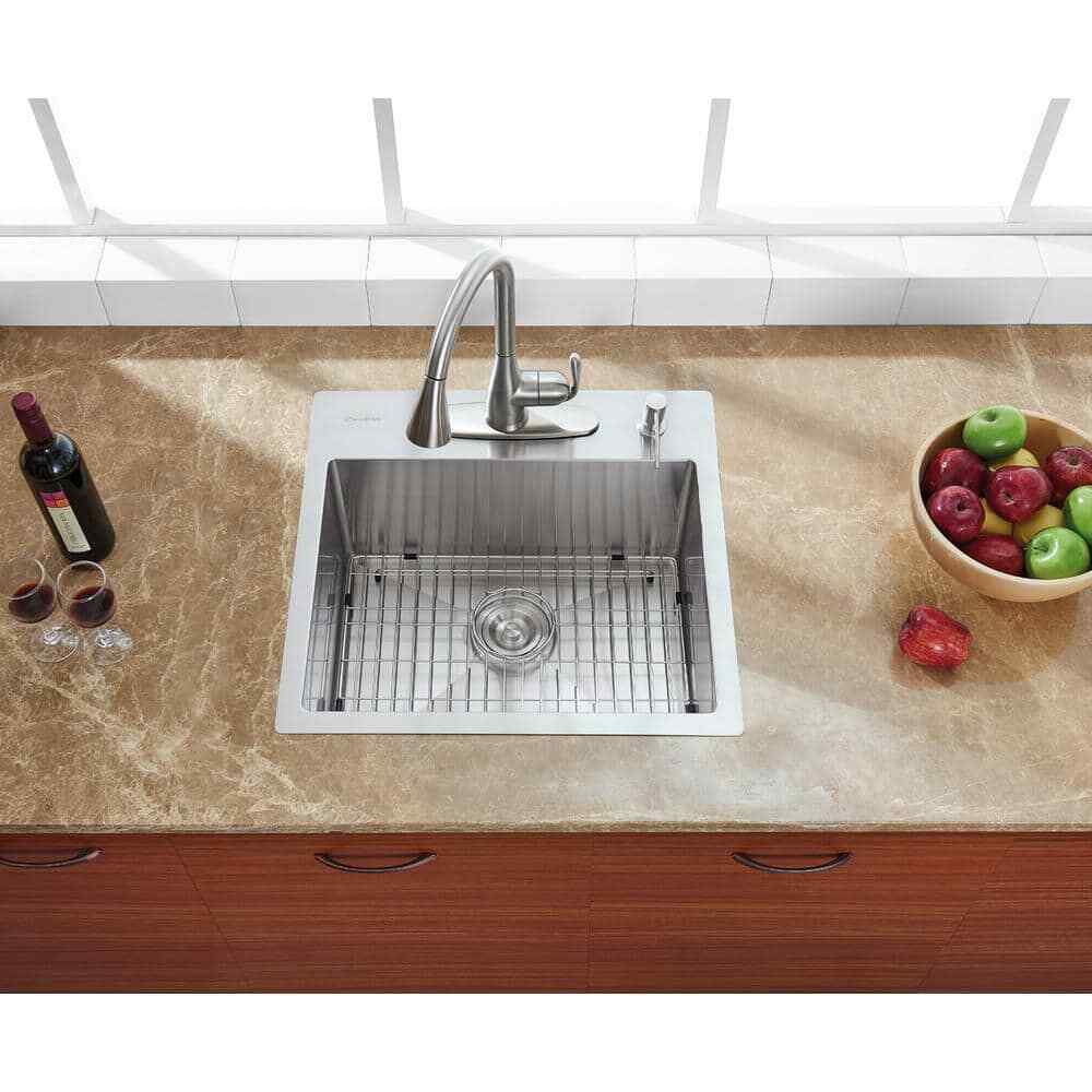 Glacier Bay Professional 23 in Drop-in 16G Stainless Single Bowl Kitchen Sink